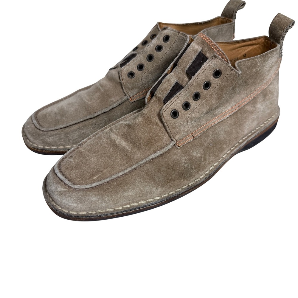 John Varvatos Chukka Boots Mens 12 Tan Suede Moc Toe Italy F088H1T53 239